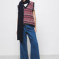 Gilet in Maglia Jacquard con Scollo a V