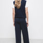 Pantaloni palazzo in maglia con vita elasticizzata