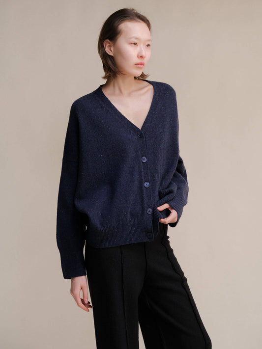 Cardigan oversize in tweed