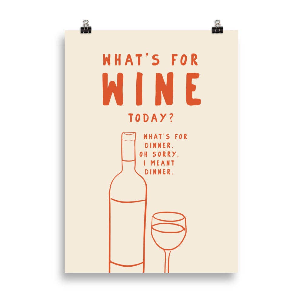 Poster tipografico ironico sul vino
