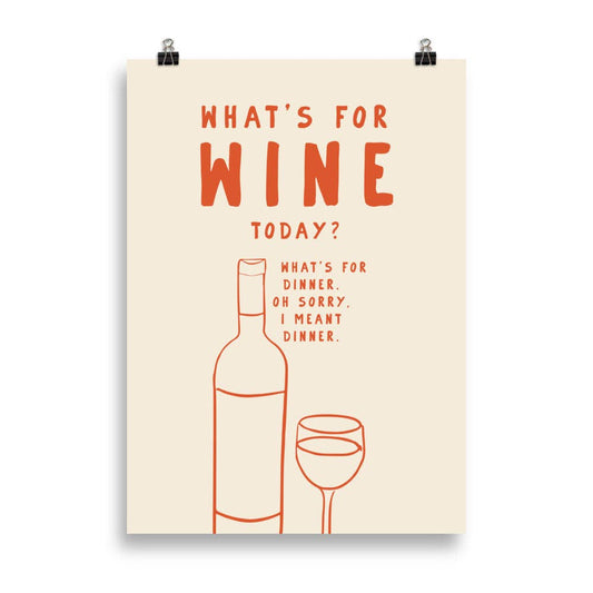 Poster tipografico ironico sul vino