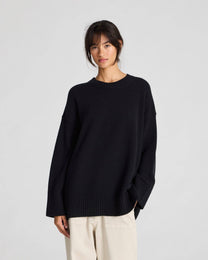 Maglione oversize Vigga in lana d’agnello nero