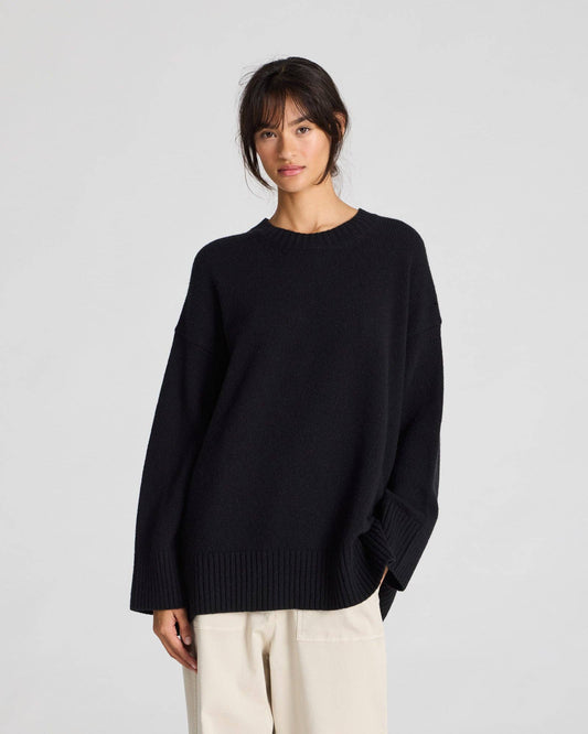 Maglione oversize Vigga in lana d’agnello nero
