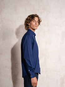 Camicia in popeline di cotone con colletto button-down