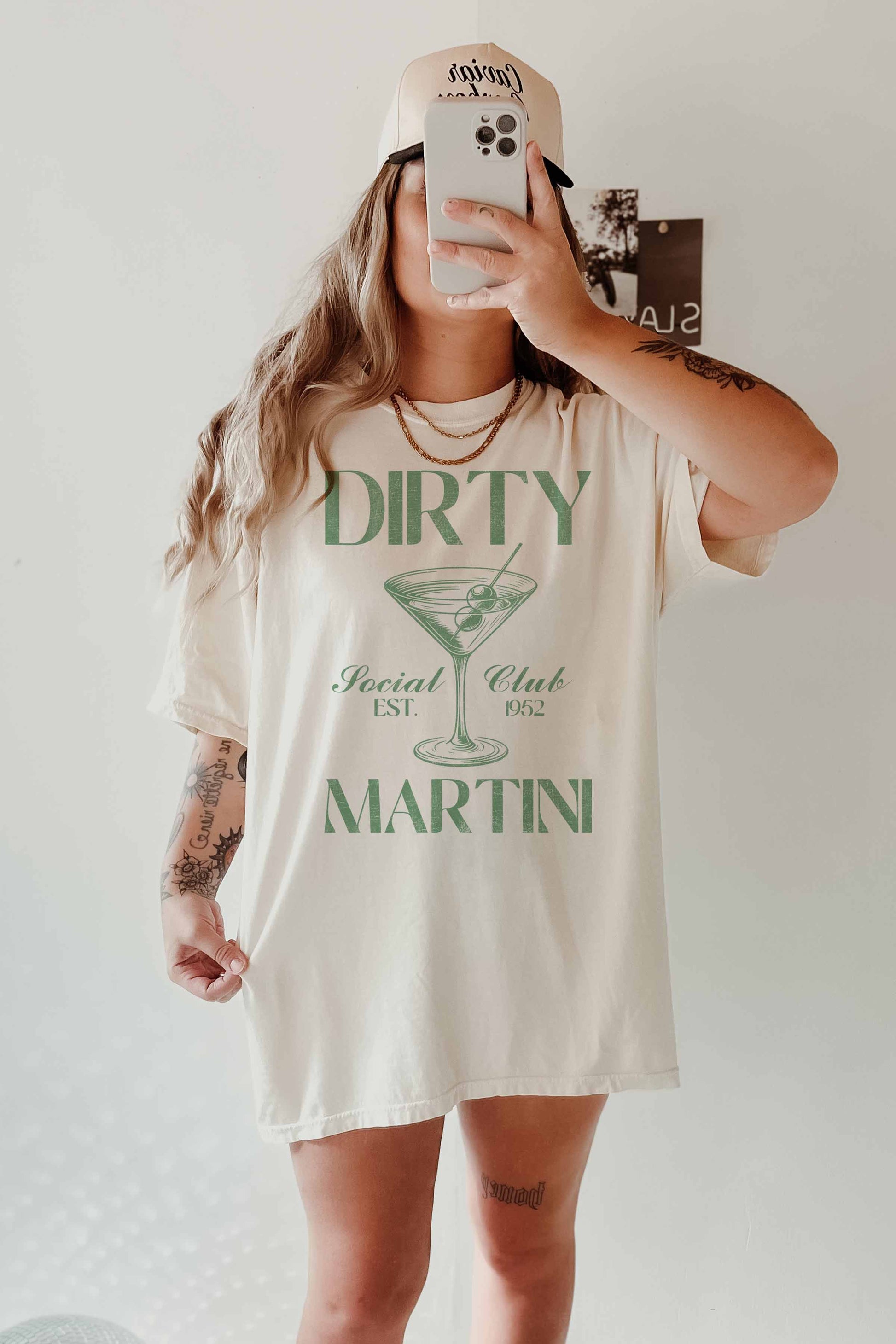 T-shirt oversize Dirty Martini con stampa grafica