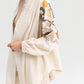 Giacca kimono in lino ricamato