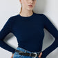 Body basic a maniche lunghe blu navy