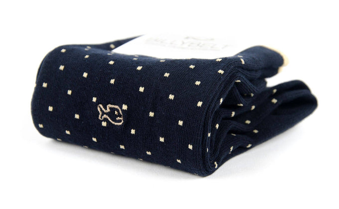 Calze a pois in cotone pettinato beige