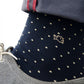 Calze a pois in cotone pettinato beige