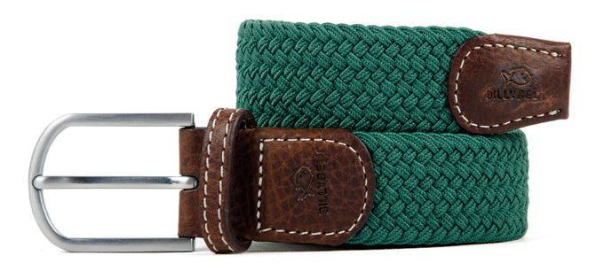 Cintura intrecciata elastica verde imperiale