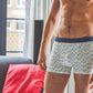 Boxer in cotone biologico con fantasia foglie