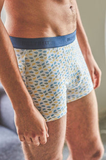 Boxer in cotone biologico con fantasia foglie