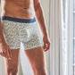 Boxer in cotone biologico con fantasia foglie