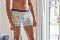 Boxer in cotone biologico con fantasia foglie