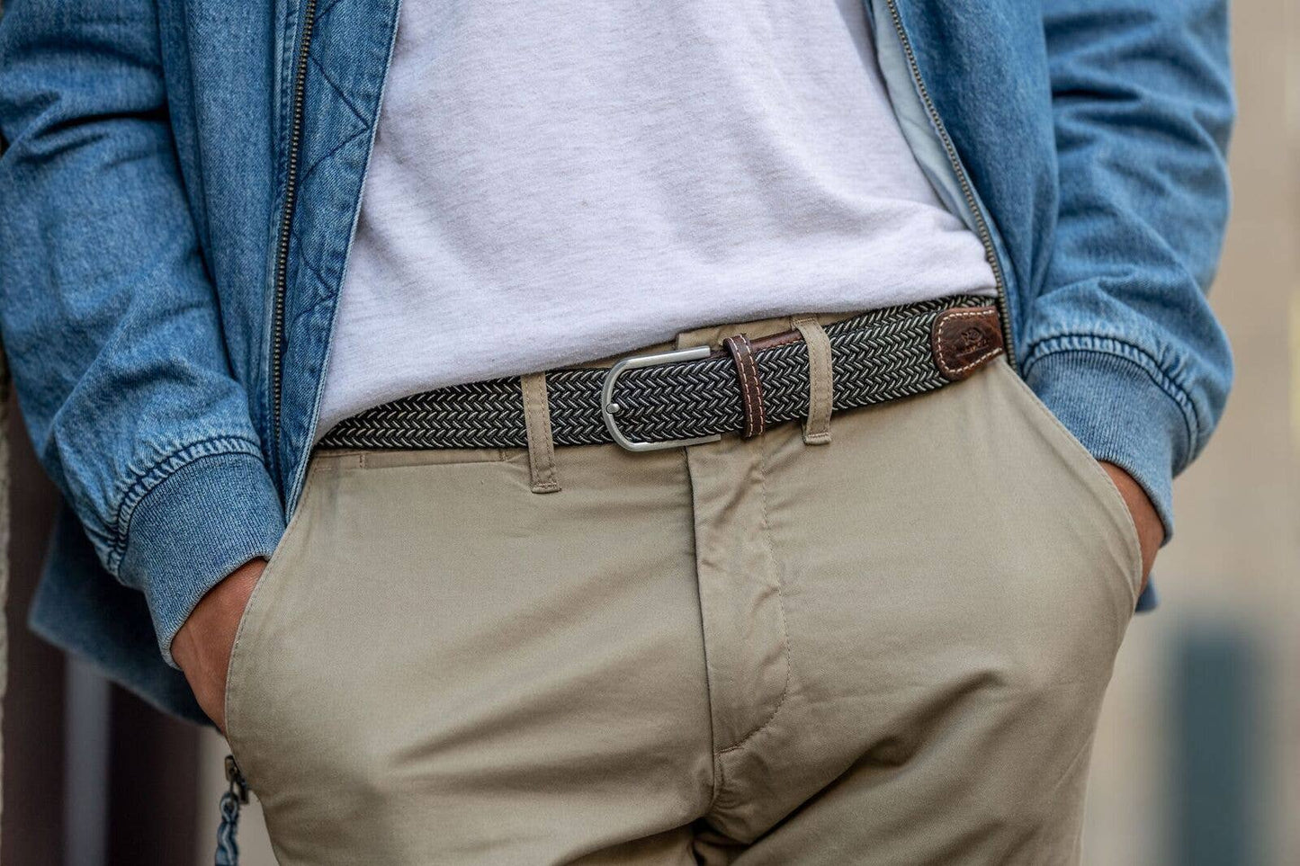 Cintura intrecciata elastica Vienna bicolore