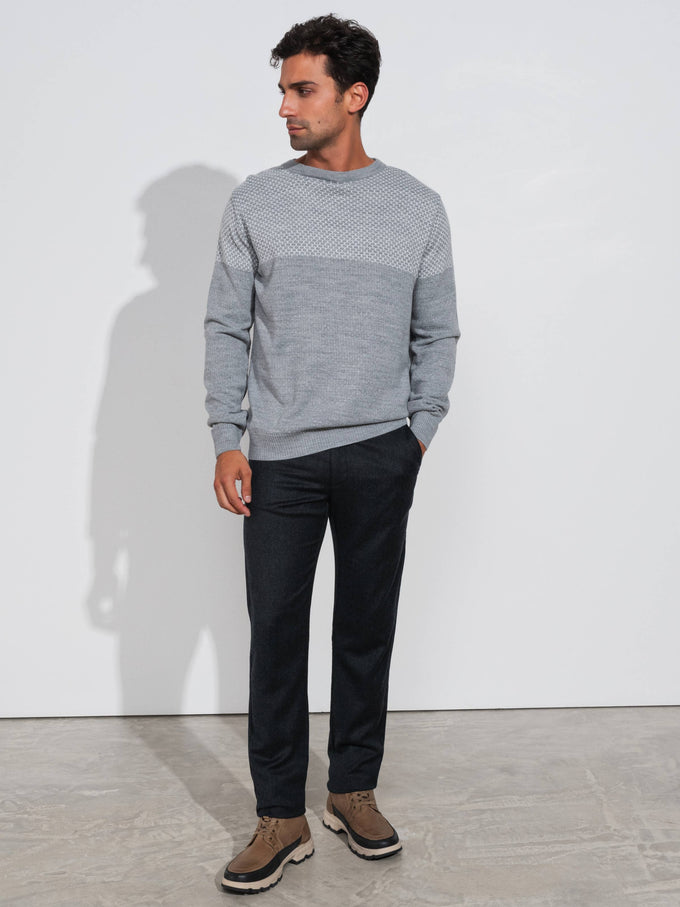 Maglione jacquard bicolore da uomo