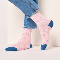 Calzini in cotone pettinato a pois rosa