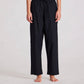 Pantaloni Astrid in popeline di cotone biologico neri