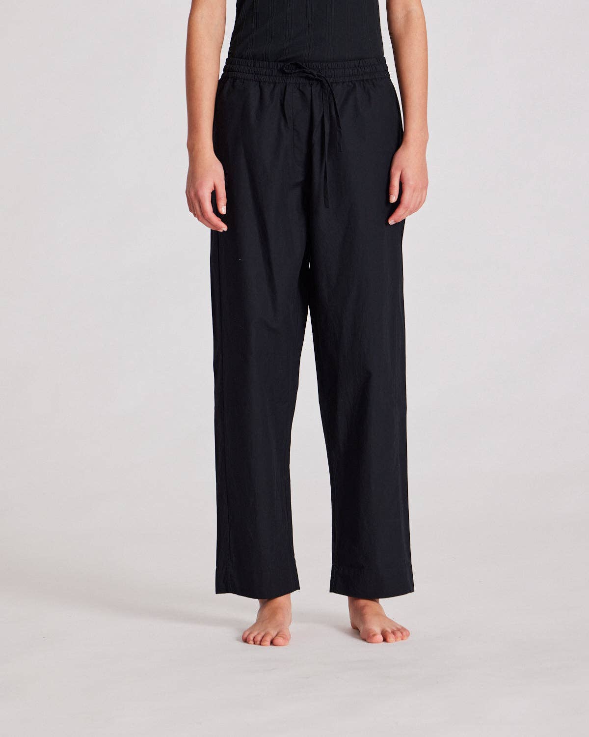 Pantaloni Astrid in popeline di cotone biologico neri