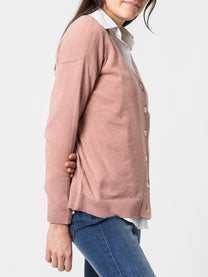 Cardigan con bottoni in madreperla in lana e cashmere