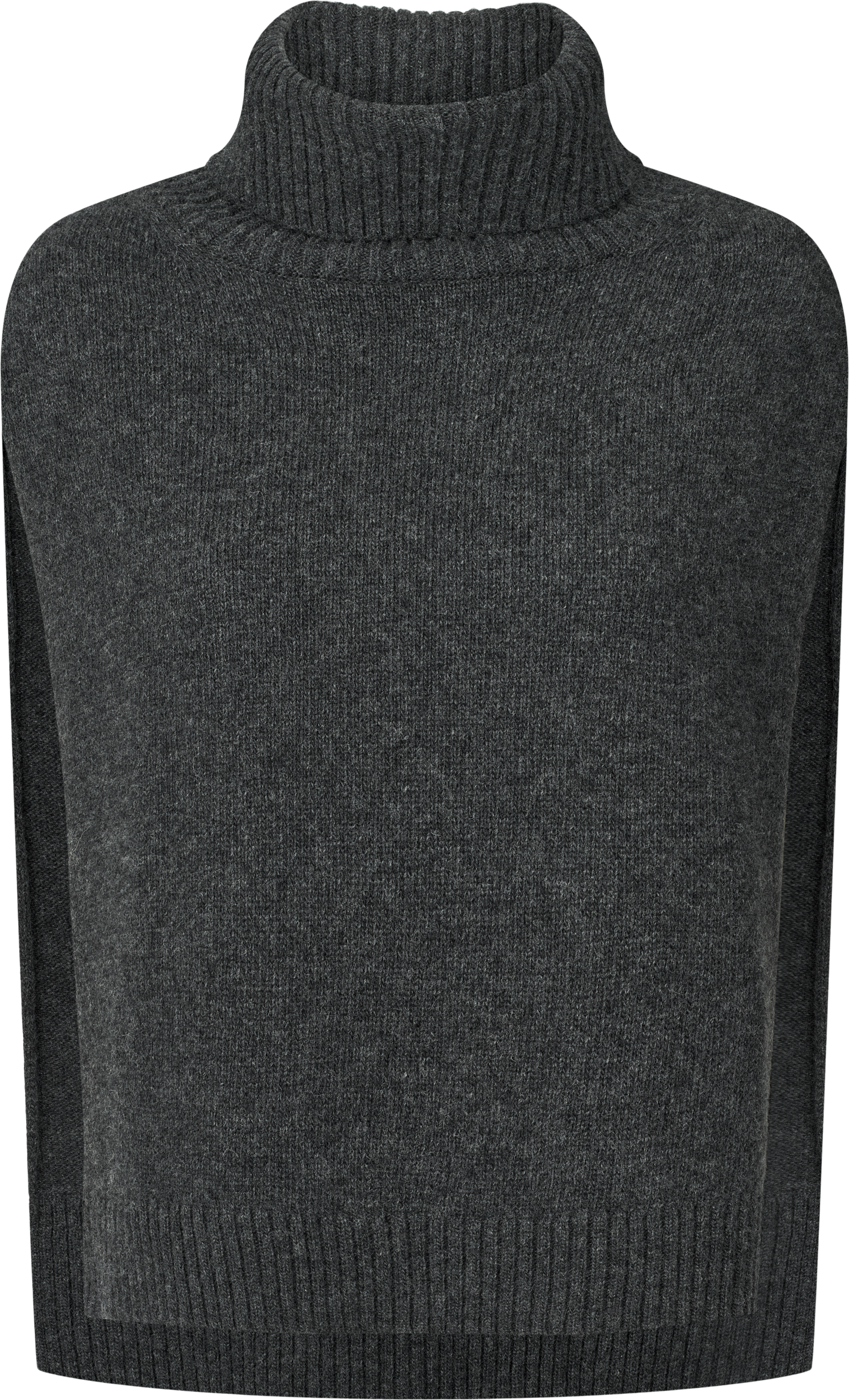 Maglione dolcevita oversize in lana d’agnello grigio scuro mélange