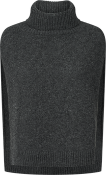 Maglione dolcevita oversize in lana d’agnello grigio scuro mélange
