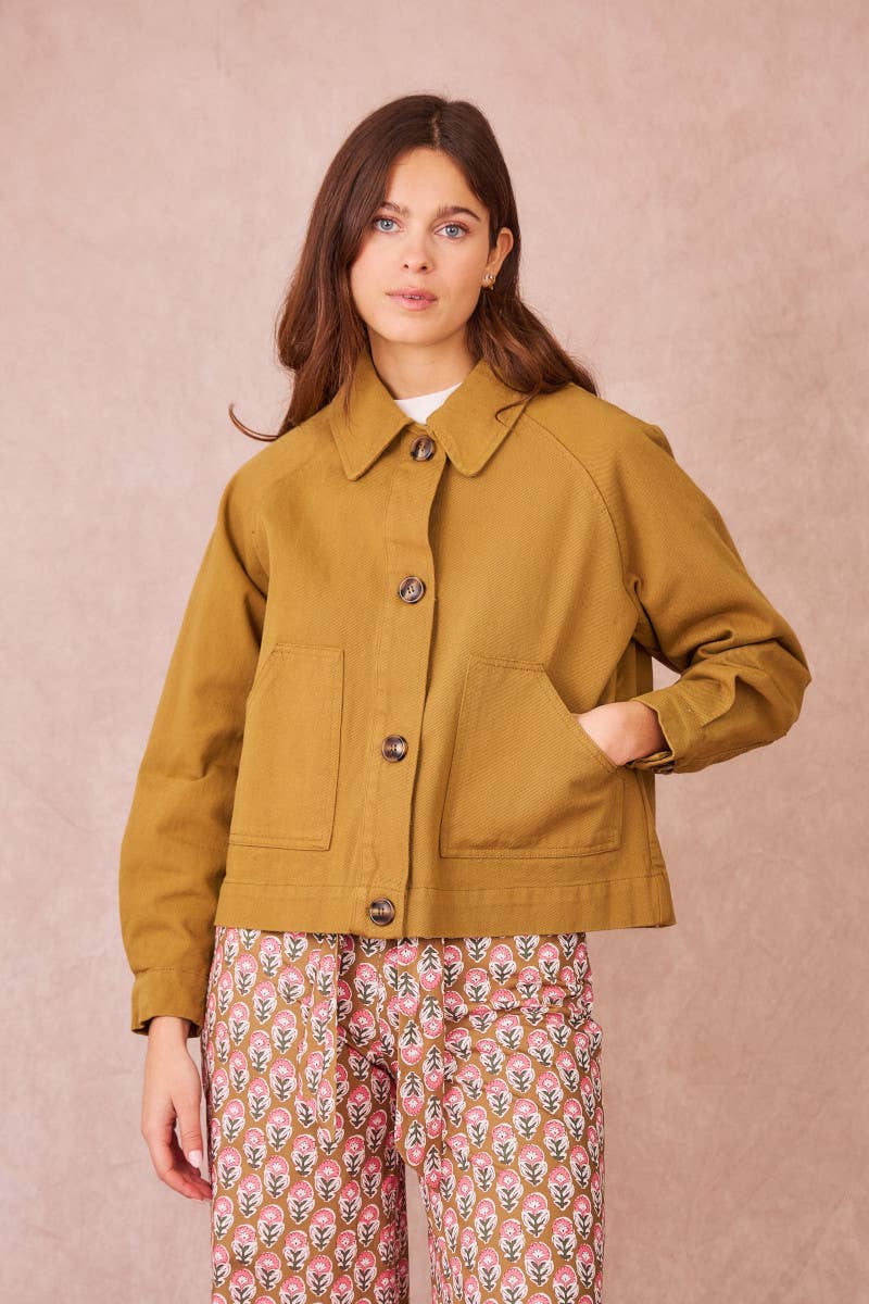 Giacca corta Versailles in gabardine di cotone