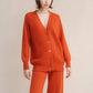 Cardigan lungo a coste in misto cashmere