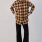 Camicia in tweed a quadri senape