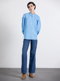 Camicia con maniche a palloncino e arricciatura