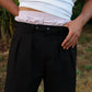 Pantaloni chino neri relaxed fit con pinces