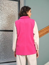 Gilet sartoriale senza maniche con bottoni gioiello