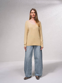 Maglione in maglia scollo a V senza cuciture
