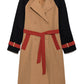 Trench color block con cintura