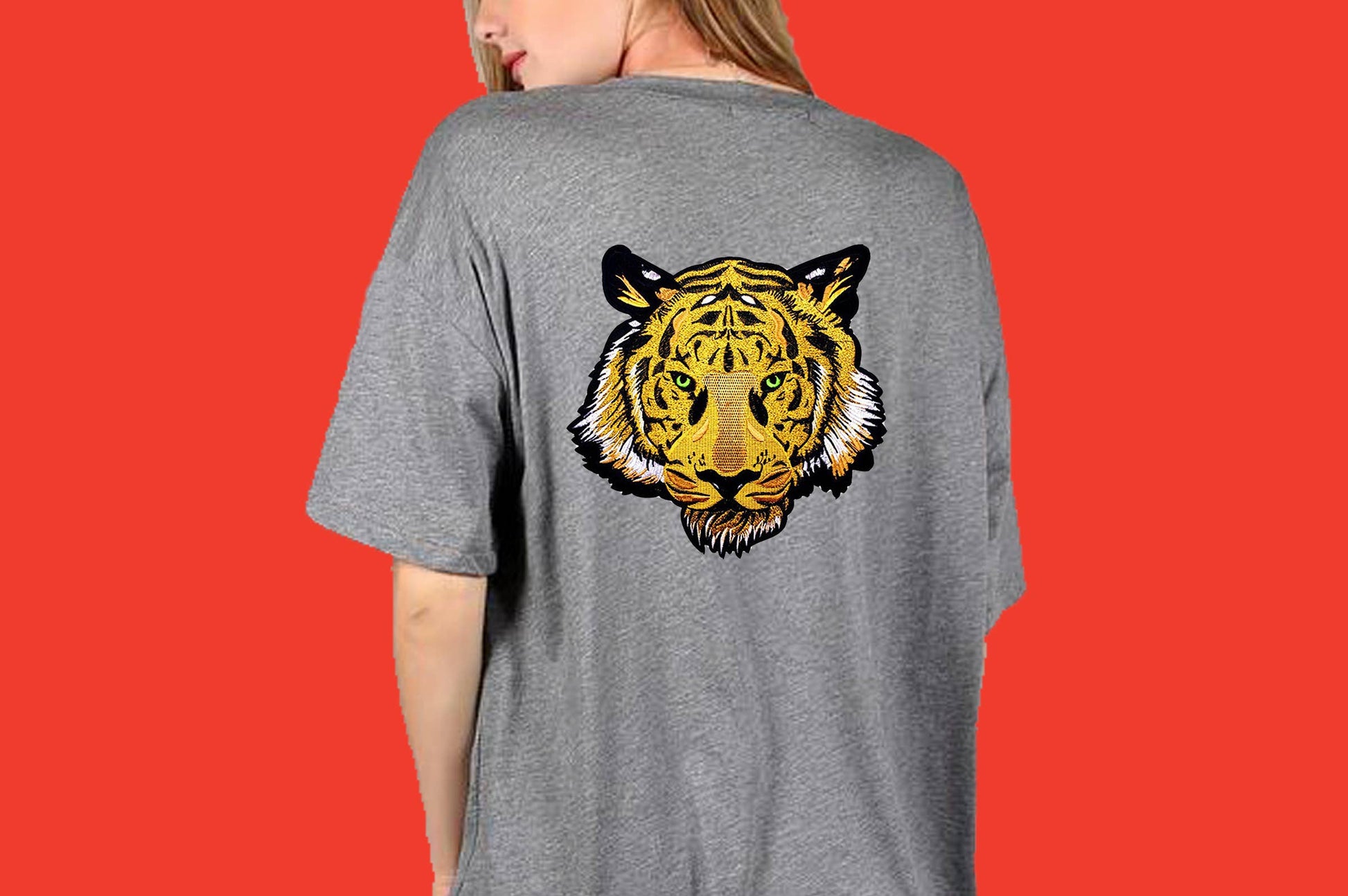 T-shirt Unisex Oversize Grigia Tiger