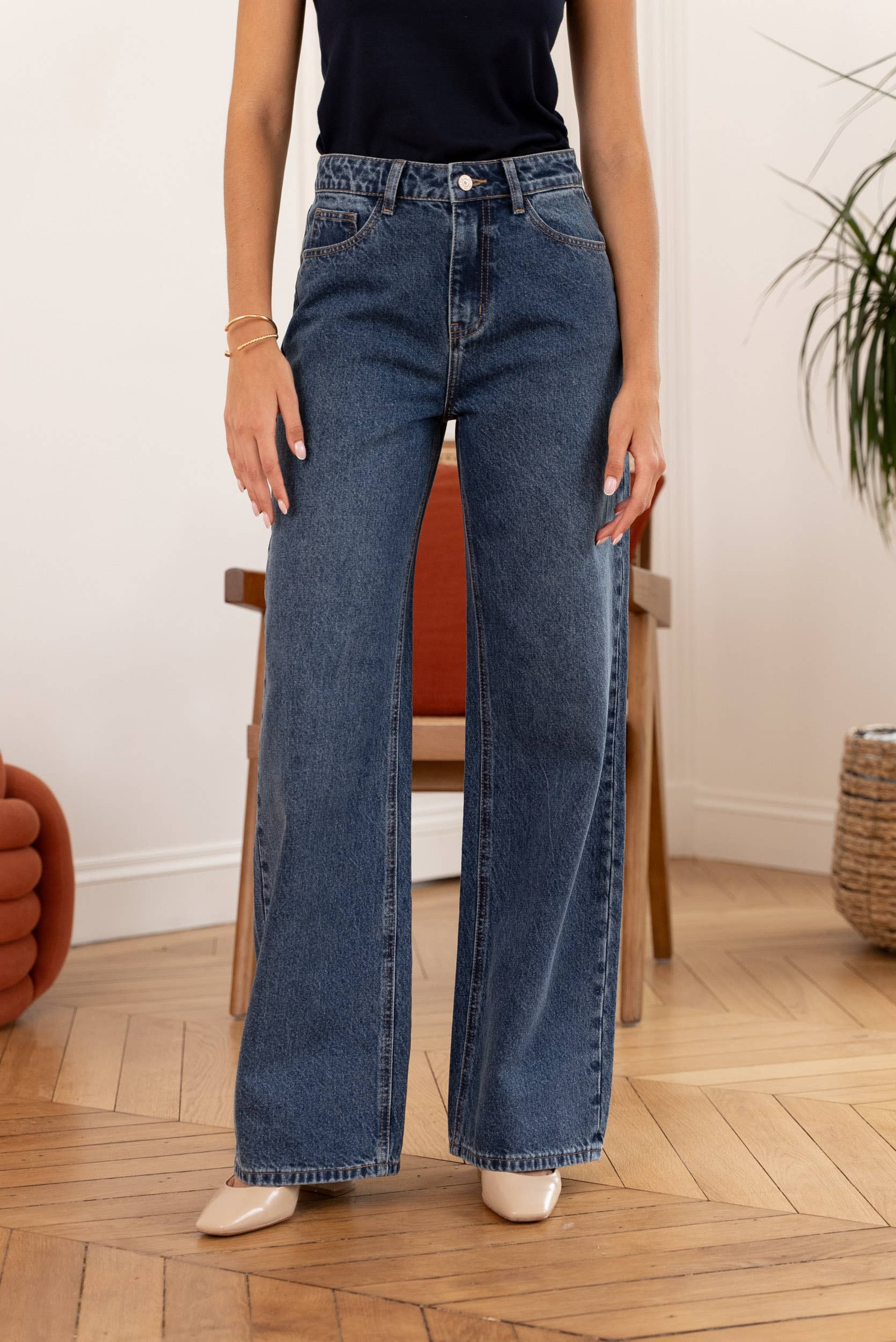 Jeans a Vita Alta Wide Leg Celestin