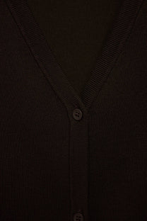 Cappotto cardigan in maglia rasata con cintura
