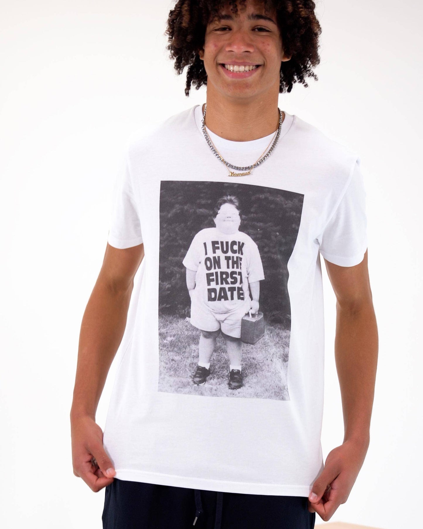 T-shirt vintage unisex con stampa fotografica ironica