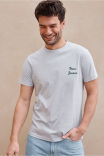 T-shirt Beau Joueur in cotone biologico blu-grigio
