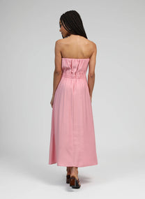 Abito bustier midi rosa Milika