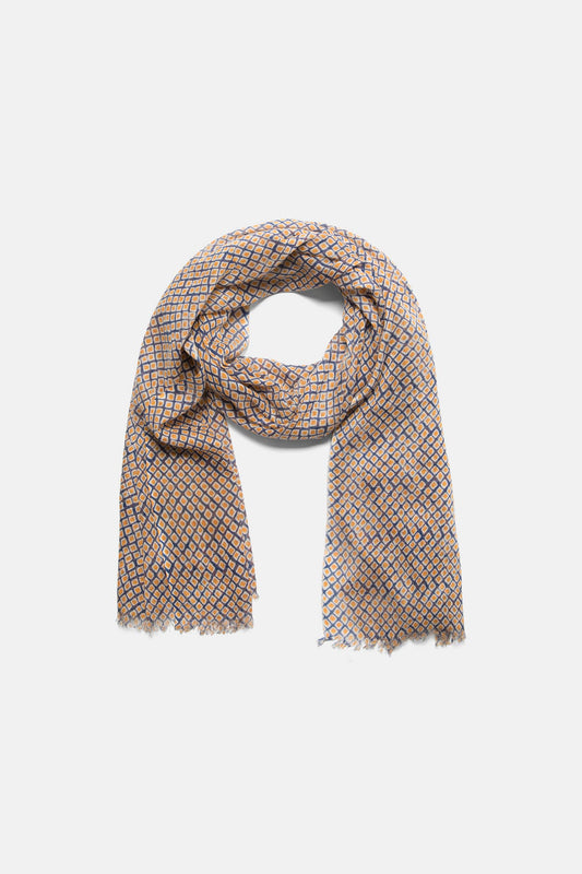Sciarpa stampata geometrica in lana e modal