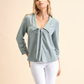 Blusa in lino con pizzo