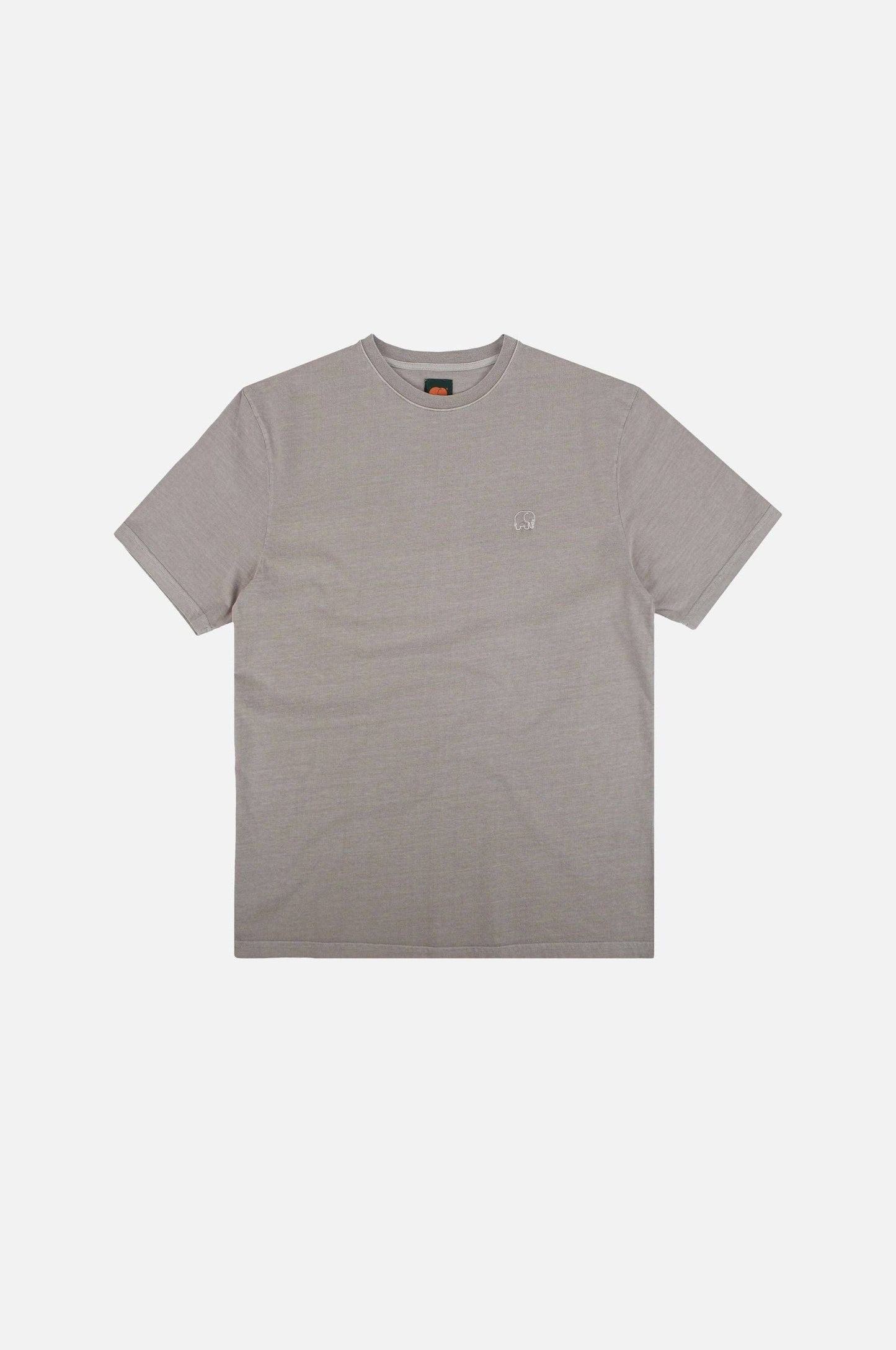 T-shirt uomo pigmentata in cotone biologico grigio elefante
