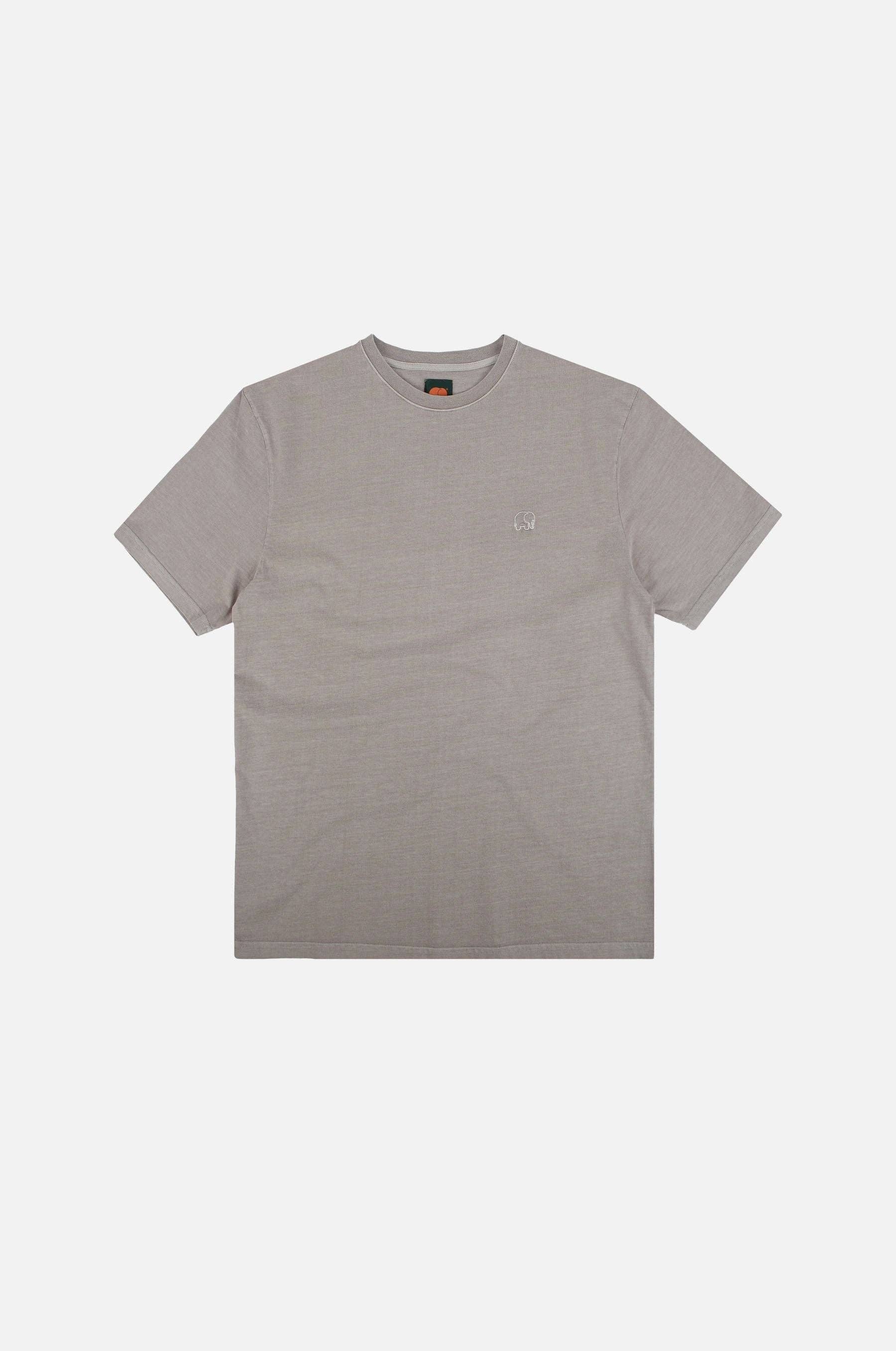T-shirt uomo pigmentata in cotone biologico grigio elefante