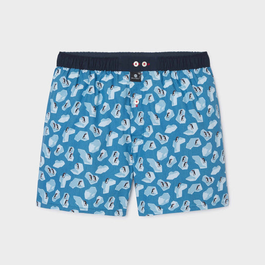 Boxer uomo in cotone biologico con fantasia pinguini