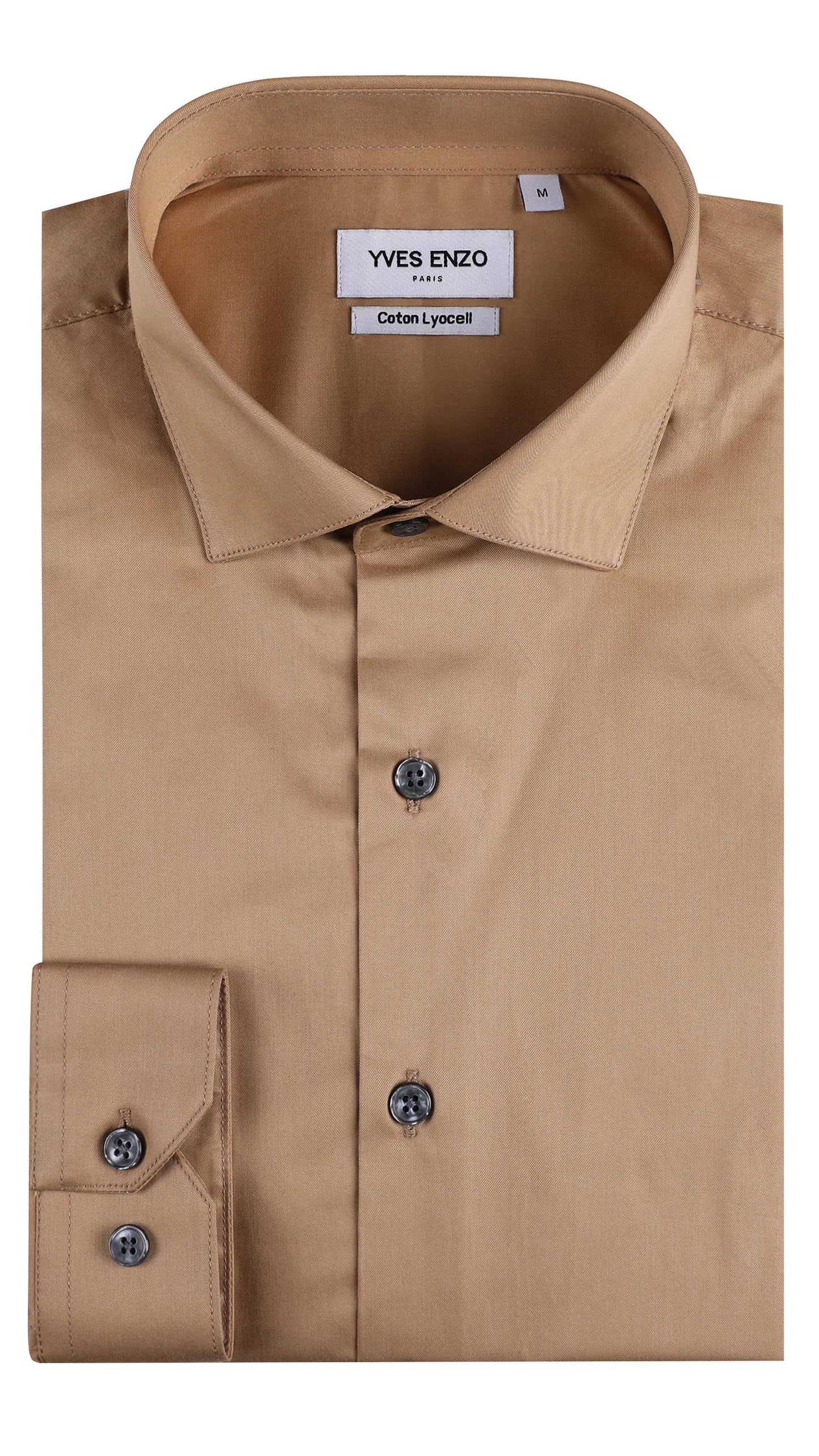 Camicia aderente in lyocell color oro