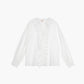 Camicia bianca in voile di cotone con ruches