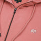 Felpa oversize con cappuccio e zip in cotone biologico rosa