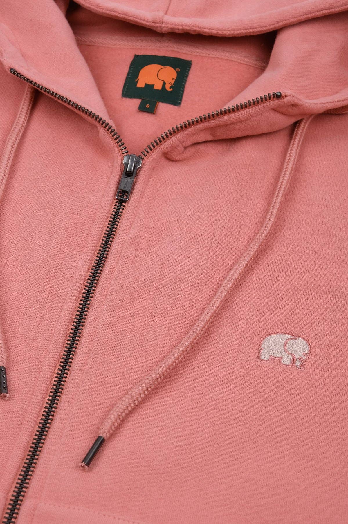 Felpa oversize con cappuccio e zip in cotone biologico rosa