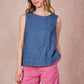 Top in denim Ariette da donna